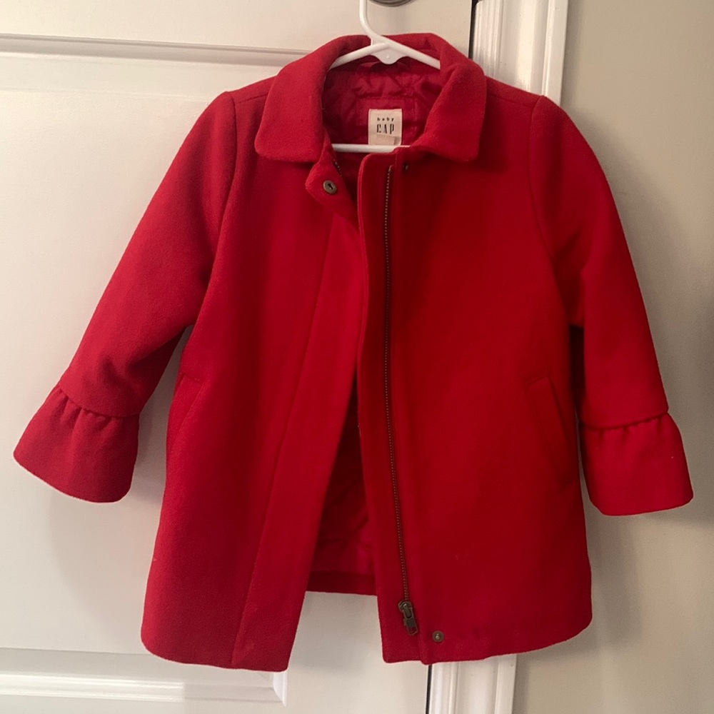 Gap Kids Wool/Poly coat size 2, red, like New